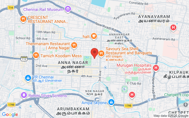 Padma Ambulance Service location map for Anna Nagar, Chennai