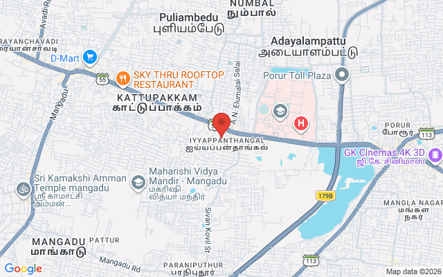 Padma Ambulance Service location map for Iyyapanthangal, Chennai