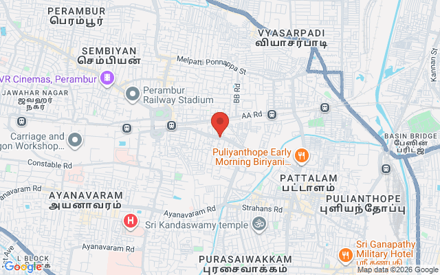 Padma Ambulance Service location map for Jamalia, Chennai