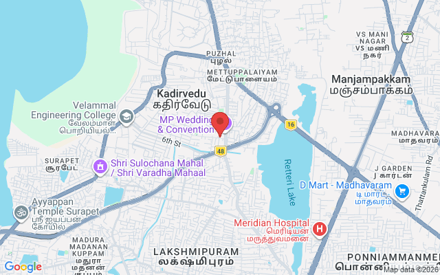Padma Ambulance Service location map for Kathirvedu, Chennai