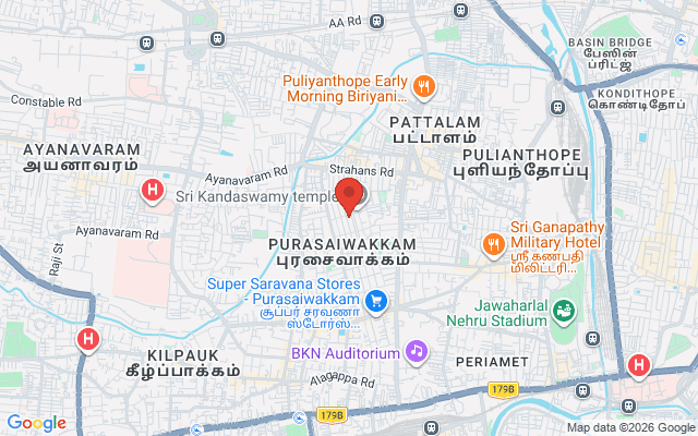 Padma Ambulance Service location map for Kosapet, Chennai