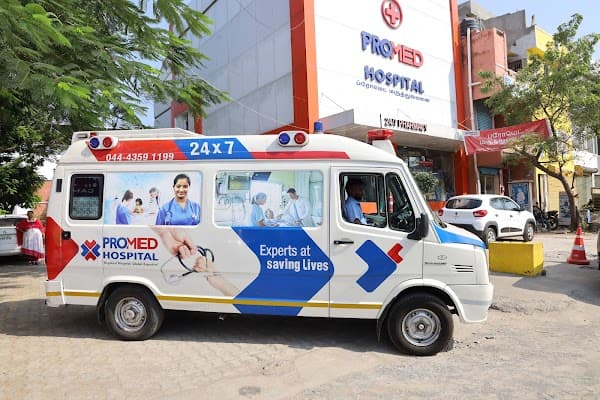 Promed Hospital - Ambulance service by Padma Ambulance in Thiruvanmiyur