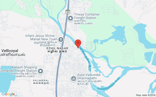 Padma Ambulance Service location map for Manali New Town, Chennai