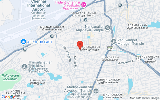 Padma Ambulance Service location map for Nanganallur, Chennai