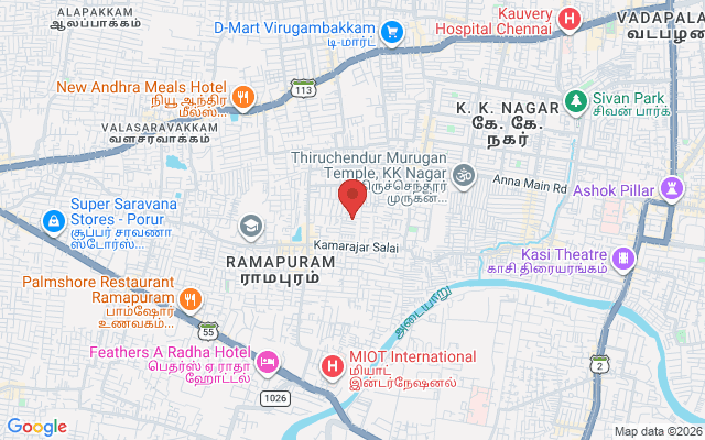 Padma Ambulance Service location map for Nesapakkam, Chennai