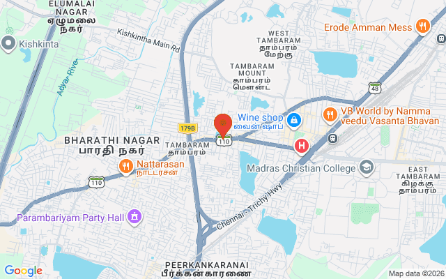 Padma Ambulance Service location map for Perungalathur, Chennai
