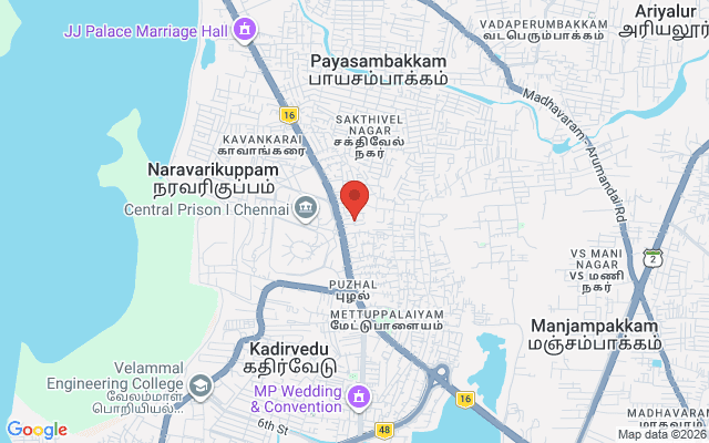 Padma Ambulance Service location map for Puzhal, Chennai
