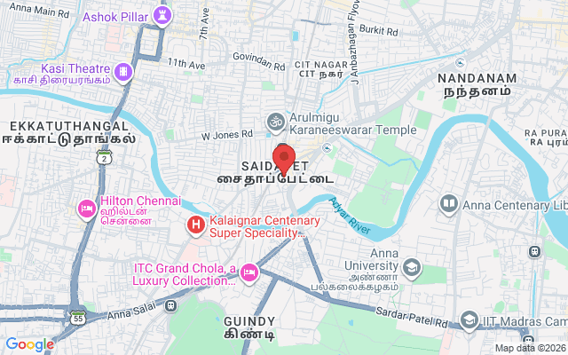 Padma Ambulance Service location map for Saidapet, Chennai