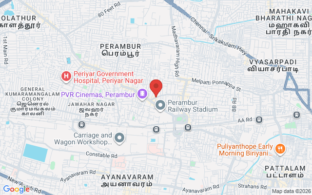 Padma Ambulance Service location map for Sembiam, Chennai