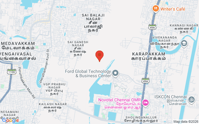 Padma Ambulance Service location map for Sholinganallur, Chennai