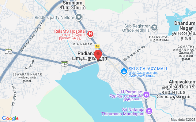 Padma Ambulance Service location map for Singaperumalkoil, Chennai