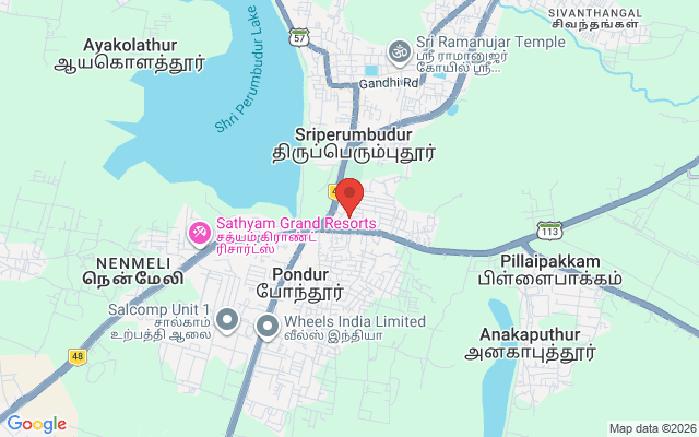 Padma Ambulance Service location map for Sriperumpudur, Chennai