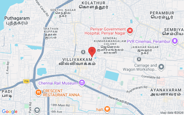 Padma Ambulance Service location map for Tiruvallur, Chennai