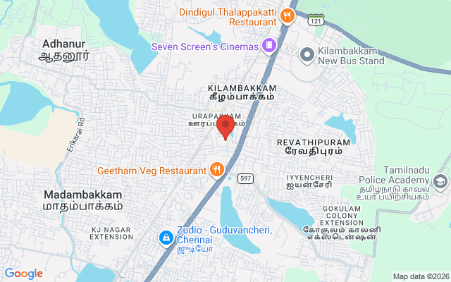 Padma Ambulance Service location map for Urapakkam, Chennai